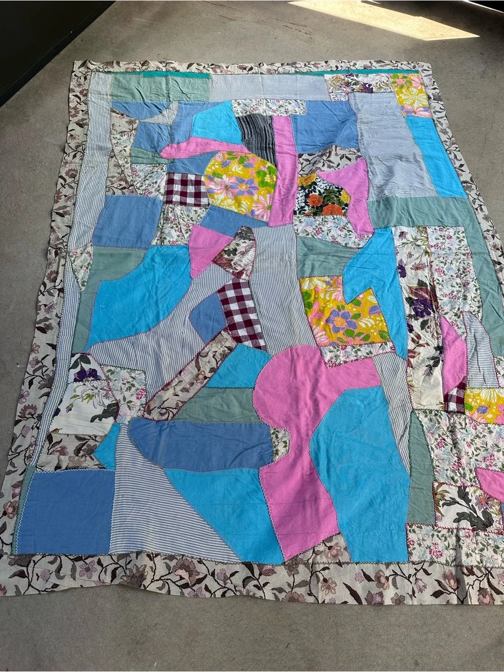 Hand sewn Patchwork Quilt Vintage